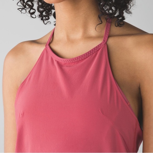 Lululemon free spirit halter workout tank with built in bra and open back tie - Picture 2 of 7